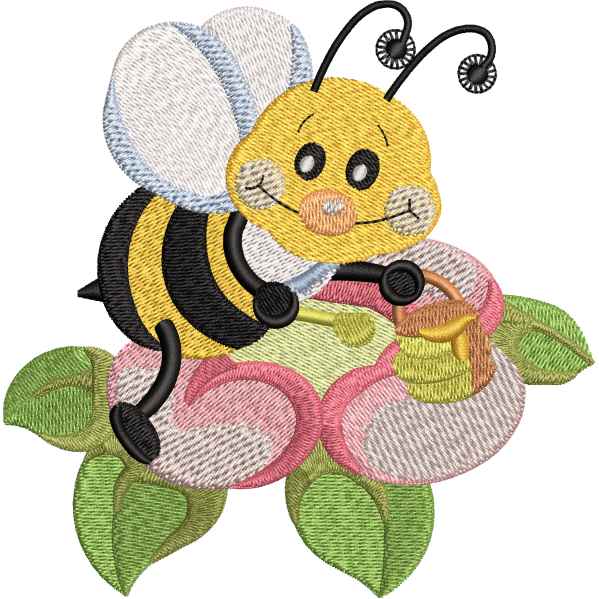 Bee With Flower Design