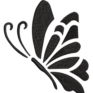 Butterfly Black Embroidery Design