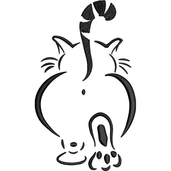 Cat Walking Embroidery Design