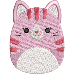 Pink Cat Embroidery Design