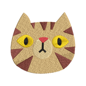 Yellow Eye Cat Embroidery Design
