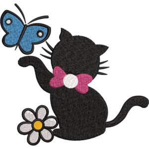 Cat With Butterfly Design