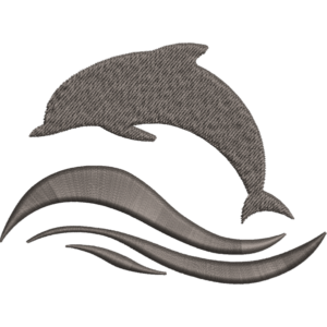 Dolphin Jumping Embroidery Design