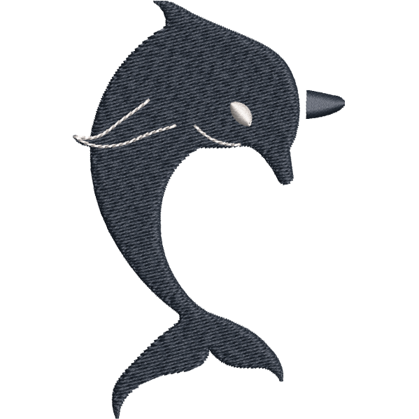 Mid Air Dolphin Embroidery Design
