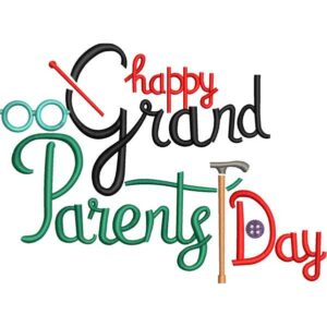 Grand Parents Day Embroidery Design