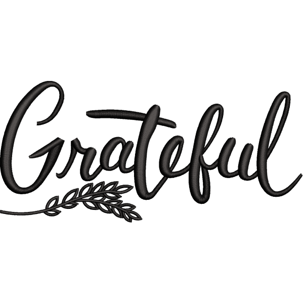Grateful Word Embroidery Design