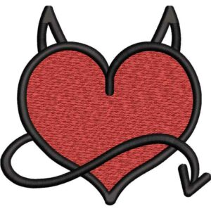 Devil Heart Embroidery Design
