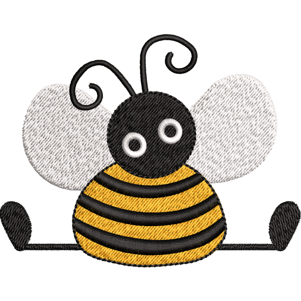 Sitting Bee Embroidery Design