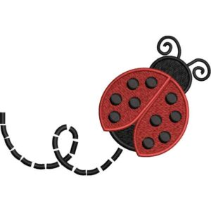 red ladybird embroidery design