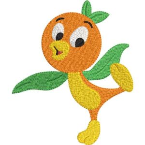 Orange Bird Embroidery Design