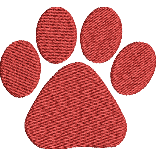 Red Paw Embroidery Design