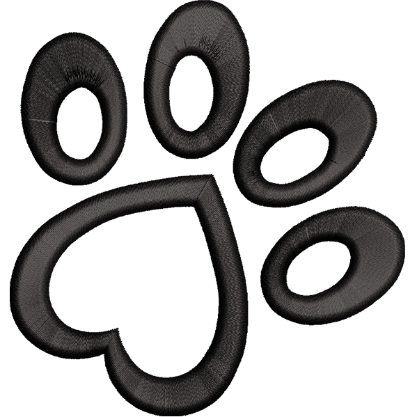 Black Paw Embroidery Design