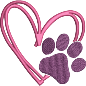 Paw With Heart Design