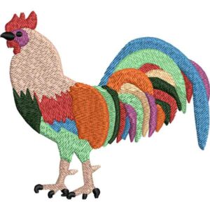 Rooster Embroidery Design