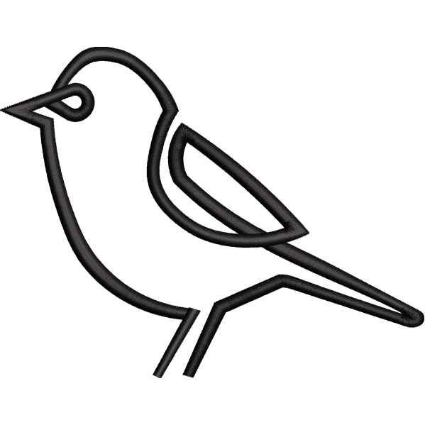 Outlined Sparrow Design