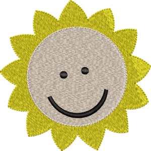 Smiling Sun Embroidery Design
