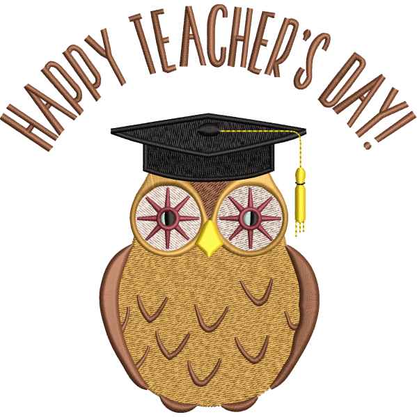 Teacher Day Wise Owl Design