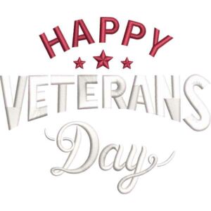 Happy Veterans Embroidery Design