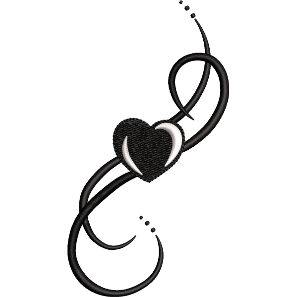 Beautiful Black Heart Design