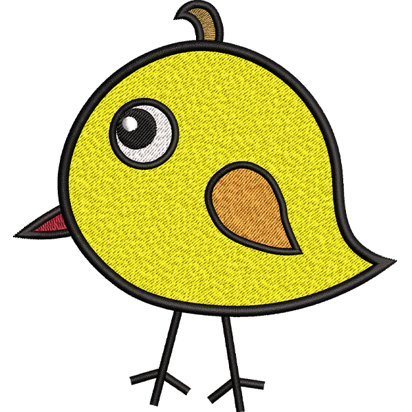 Yellow Bird Embroidery Design