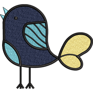 Black Bird Embroidery Design