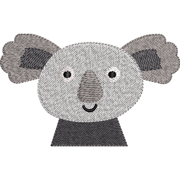 koala Face Embroidery Design