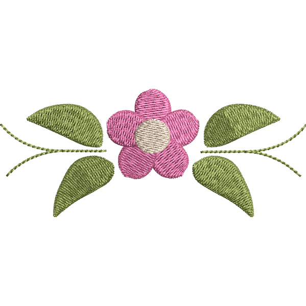 Pink Flower Leaf Design