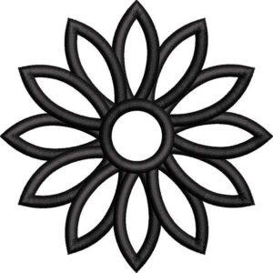 Flower Black Shape Design