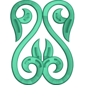 Green Motif Embroidery Design