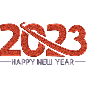 Red 2023 New Year Embroidery Design