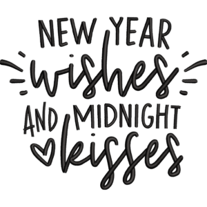 New Year Wishes Embroidery Design