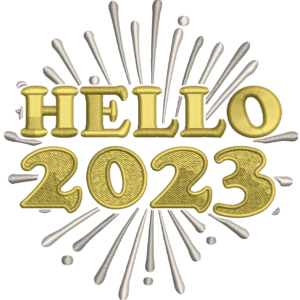 Hello 2023 Embroidery Design