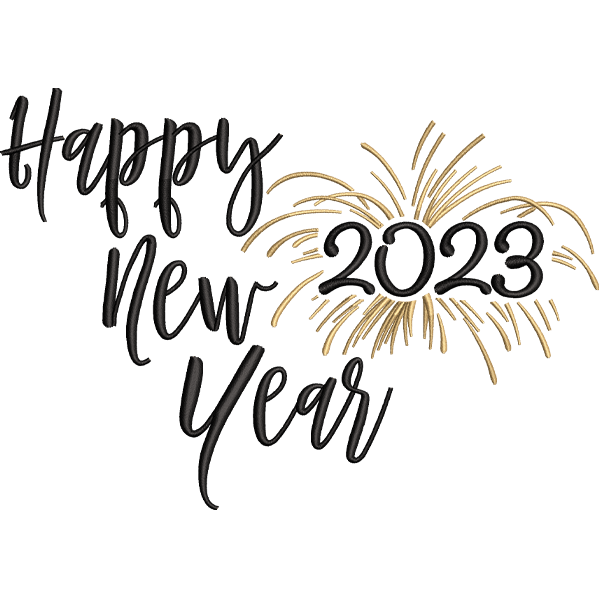 2023 New Year Word Embroidery Design
