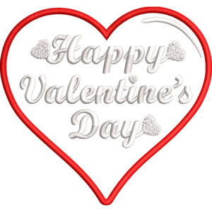 Valentines Day Text Embroidery Design