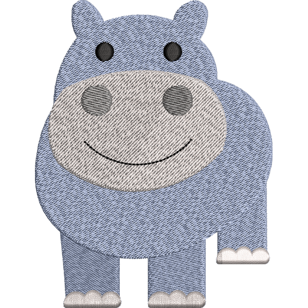 Hippopotamus Baby Embroidery Design