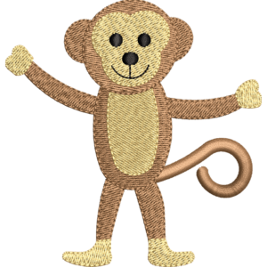 Standing Monkey Embroidery Design
