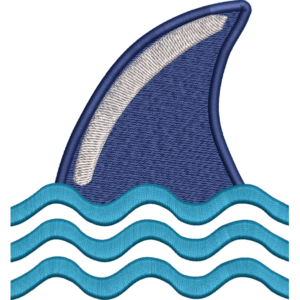 Shark Dorsal Fin Embroidery Design