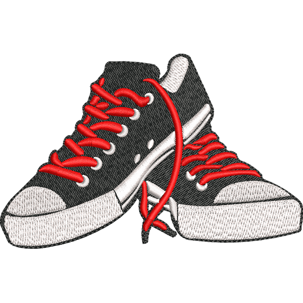 Lace Up Shoes Embroidery Design