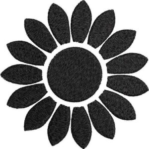 Black Sun Flower Design