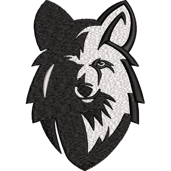 Black White Wolf Design