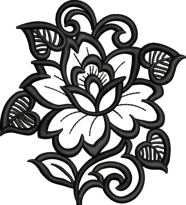 Black Outlined Flower Design