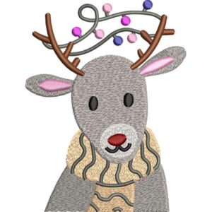 Gray Christmas Deer Design