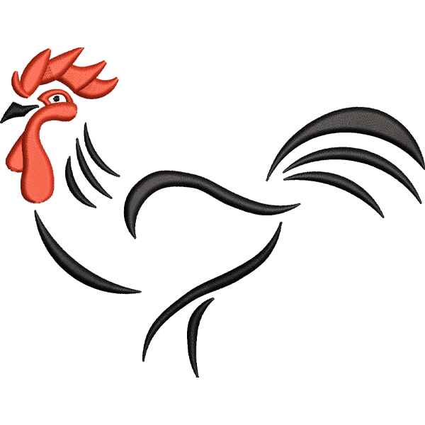 Outlined Rooster Design