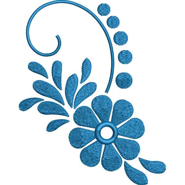 Blue Beautiful Flower Design