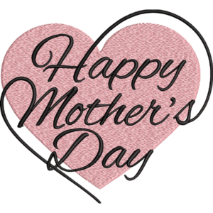 Pink Heart Mothers Day Design