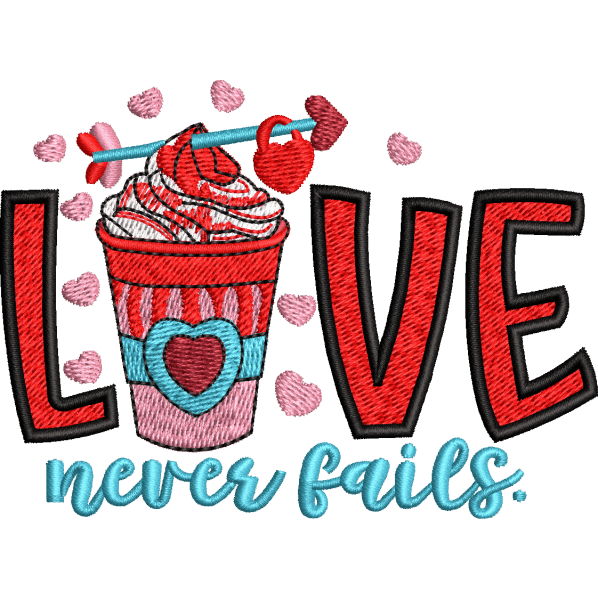 Love Never Fails Text Design