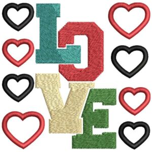 Love Text Multicolored Design