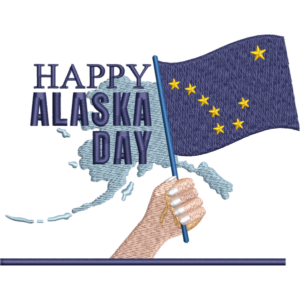 Motif de broderie du jour de l'Alaska
