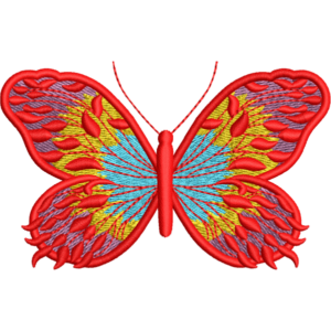 Red Butterfly Embroidery Design