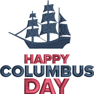Columbus Day With Ship Design